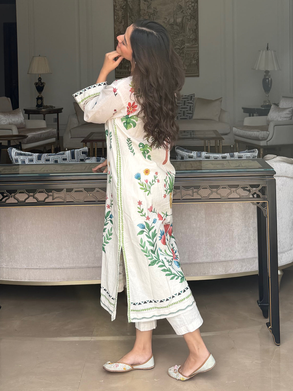 Evneet Kaur in Verbena Kurta Set
