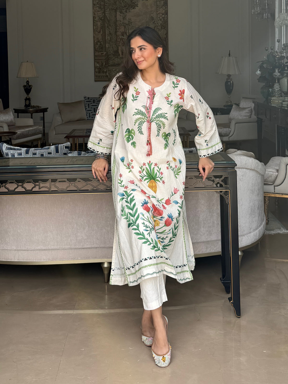 Evneet Kaur in Verbena Kurta Set