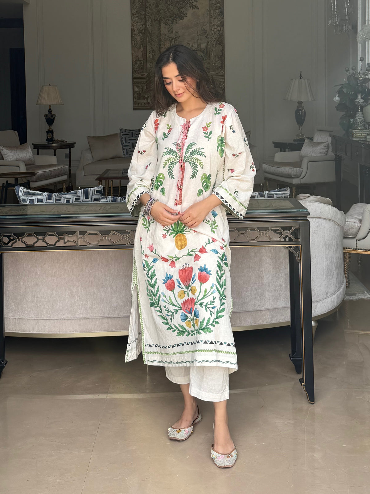 Evneet Kaur in Verbena Kurta Set