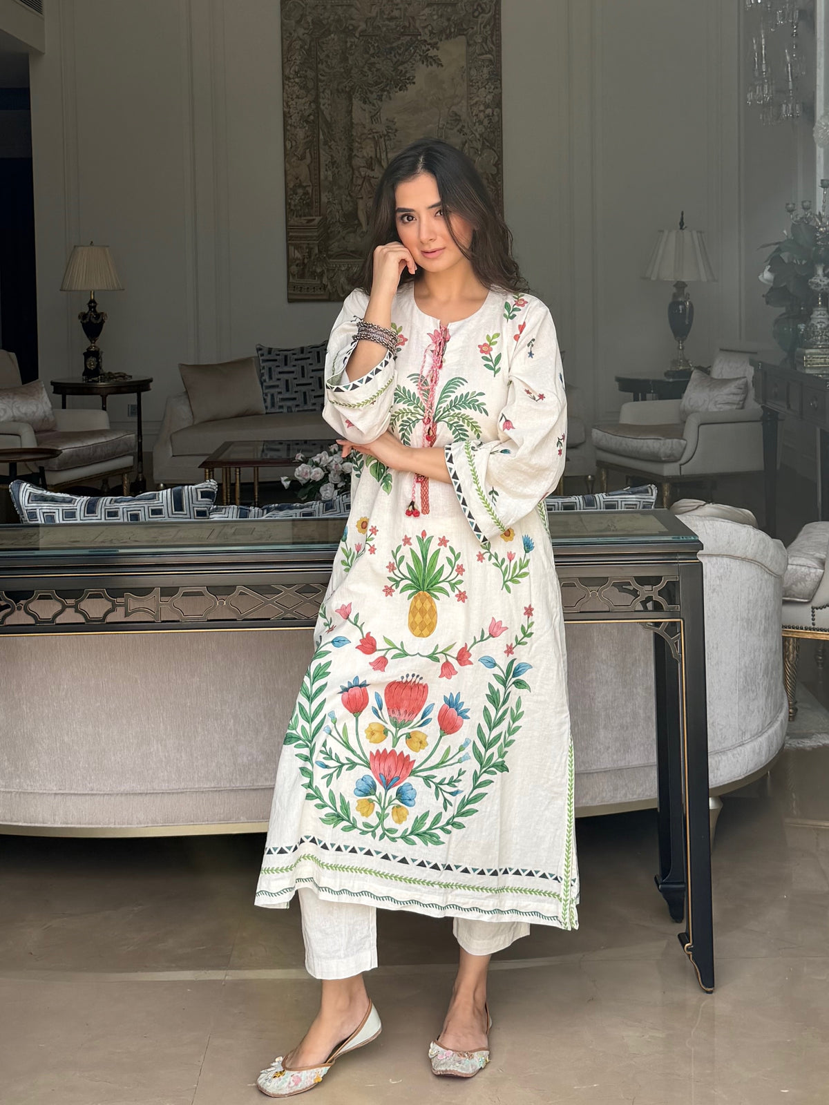 Evneet Kaur in Verbena Kurta Set