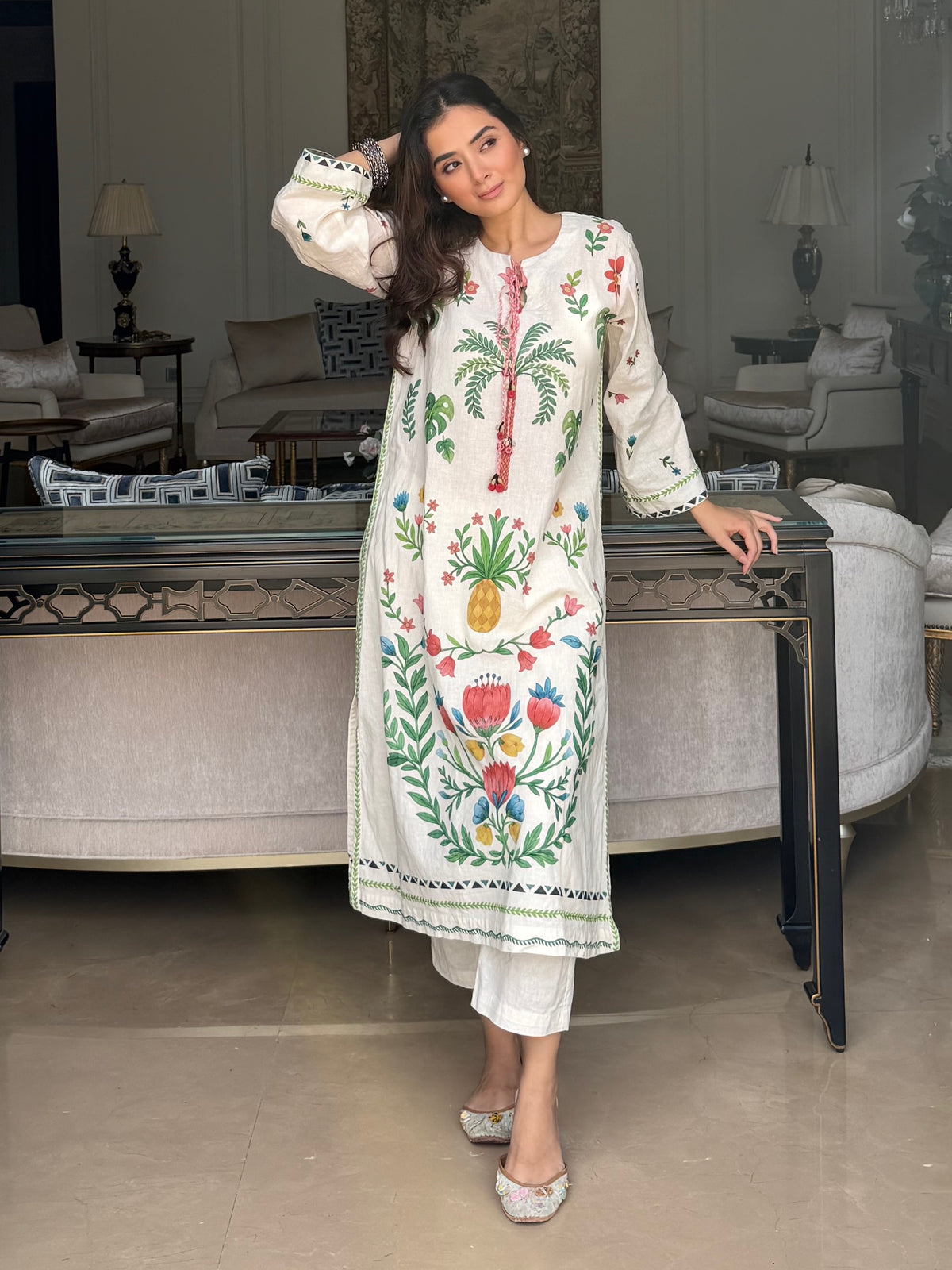 Evneet Kaur in Verbena Kurta Set