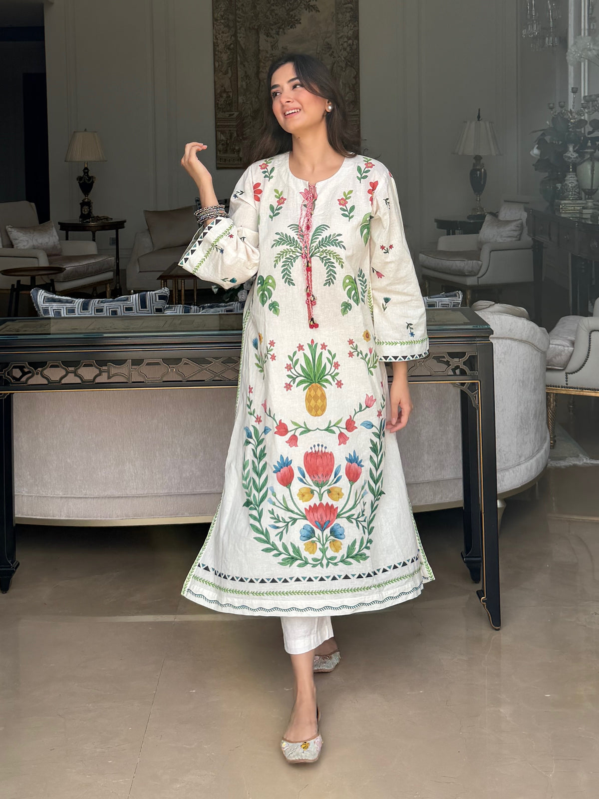 Evneet Kaur in Verbena Kurta Set