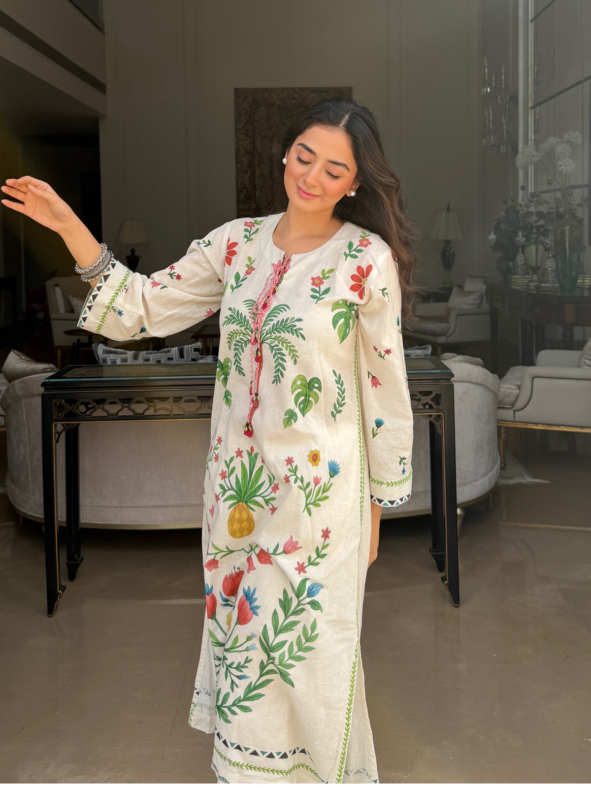 Evneet Kaur in Verbena Kurta Set