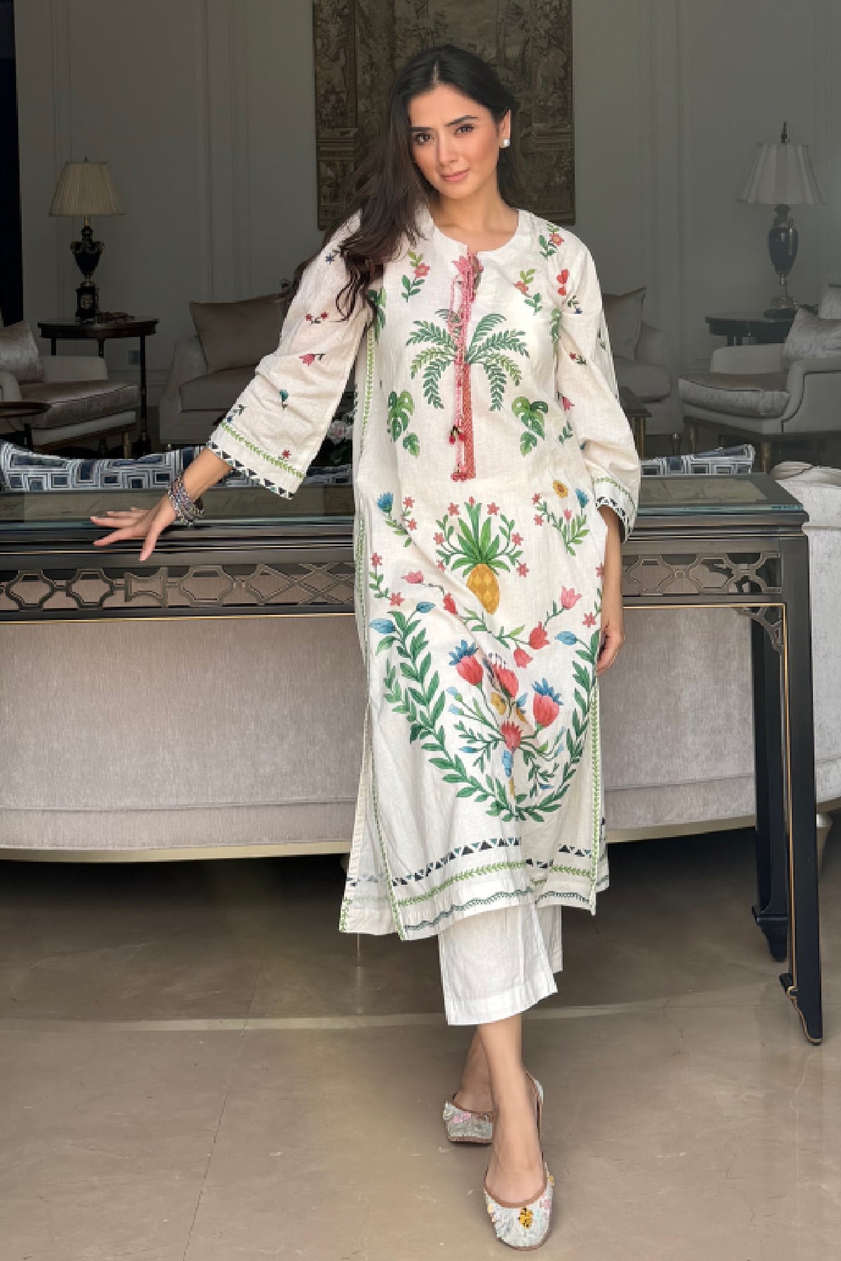 Evneet Kaur in Verbena Kurta Set