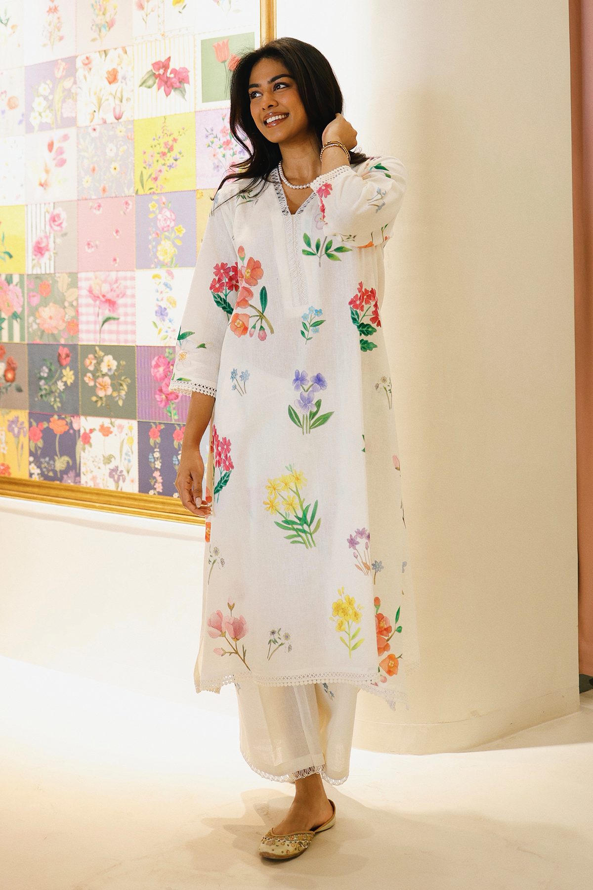 Divya Boppana in Amelia Long Kurta Set